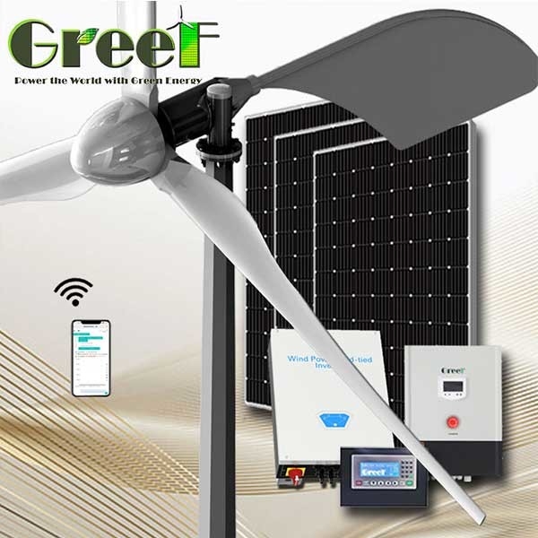 Geradores horizontais da energia alternativa de sistema híbrido da turbina eólica da linha central 1KW para a casa