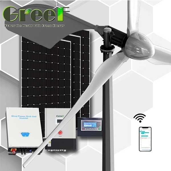 1KW 2KW na turbina eólica horizontal da linha central da energia da grade para a casa /Farm