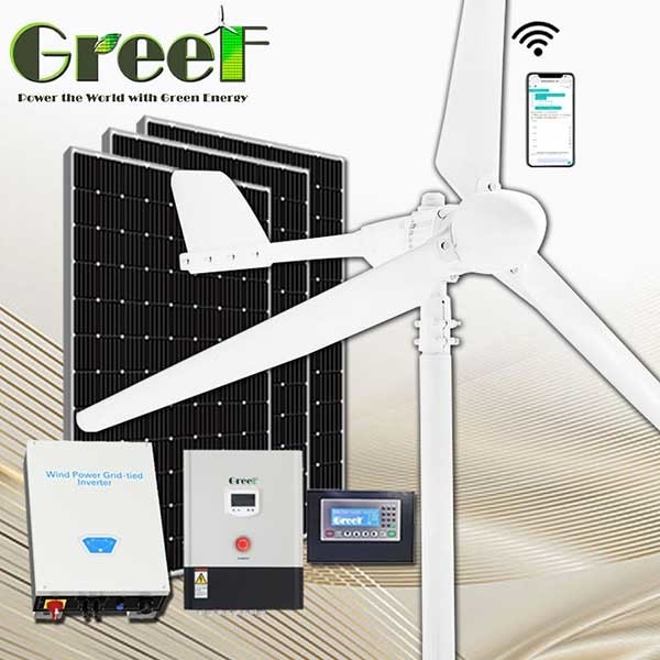 2KW On Grid Energy Gerador Eólico de Eixo Horizontal Completo Fabricado na China