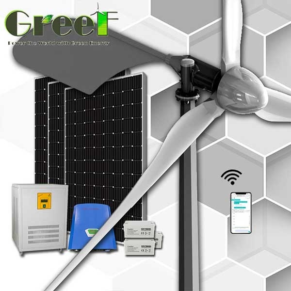 Geradores horizontais da energia alternativa de sistema híbrido da turbina eólica da linha central 1KW para a casa