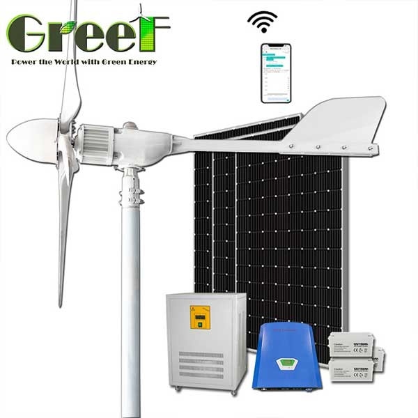 Uso Doméstico em Sistemas On-Grid / Off-Grid / Híbridos - Solução Energética Completa - Solar, Eólica e Híbrida - Turbina Eólica de Eixo Horizontal 1KW, 2KW, 5KW