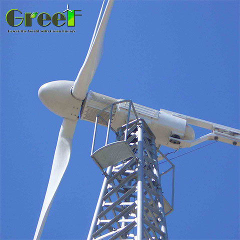 Geração de Energia Turbina Eólica Horizontal com Velocidade de Corte de 2,5 m/s e Comprimento das Pás de 1,6 m de FRP*3 Material