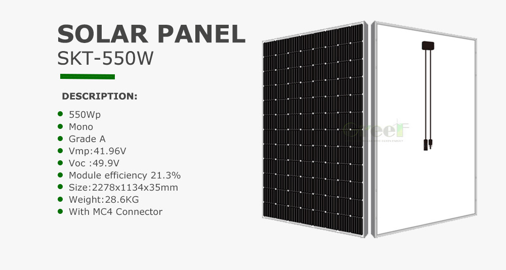 Sistema Solar On-Grid e Off-Grid com Painéis Solares de Silício Monocristalino com Bateria e Inversor