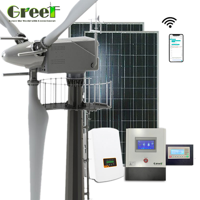 A instalação fácil 30KW da turbina eólica híbrida solar do inversor do laço da grade de controle do passo