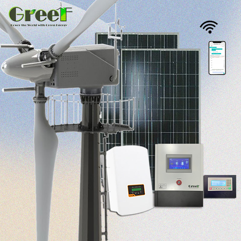 A instalação fácil 30KW da turbina eólica híbrida solar do inversor do laço da grade de controle do passo