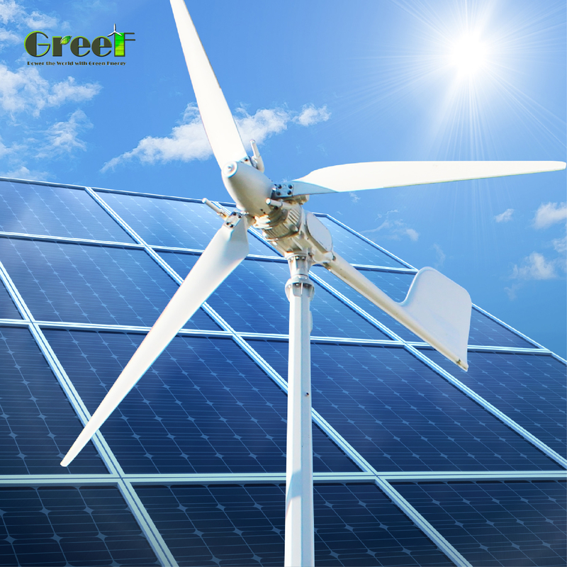 Método de parada automática do travão Turbina eólica horizontal com lâminas de FRP e potência nominal de 5-30 kW