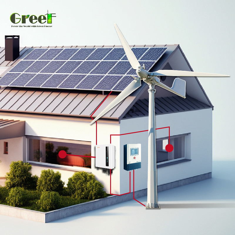 98% Sistema Solar Híbrido com potência nominal de saída de 8 kW a 10 kW e tensão de saída de 110/220 V