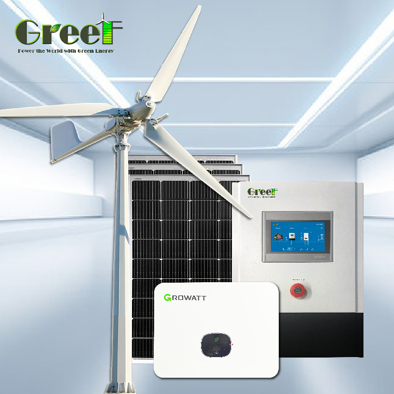 8KW 10KW LCD Pure Sine Wave Inverter Gerador híbrido com painel solar fotovoltaico e controle remoto
