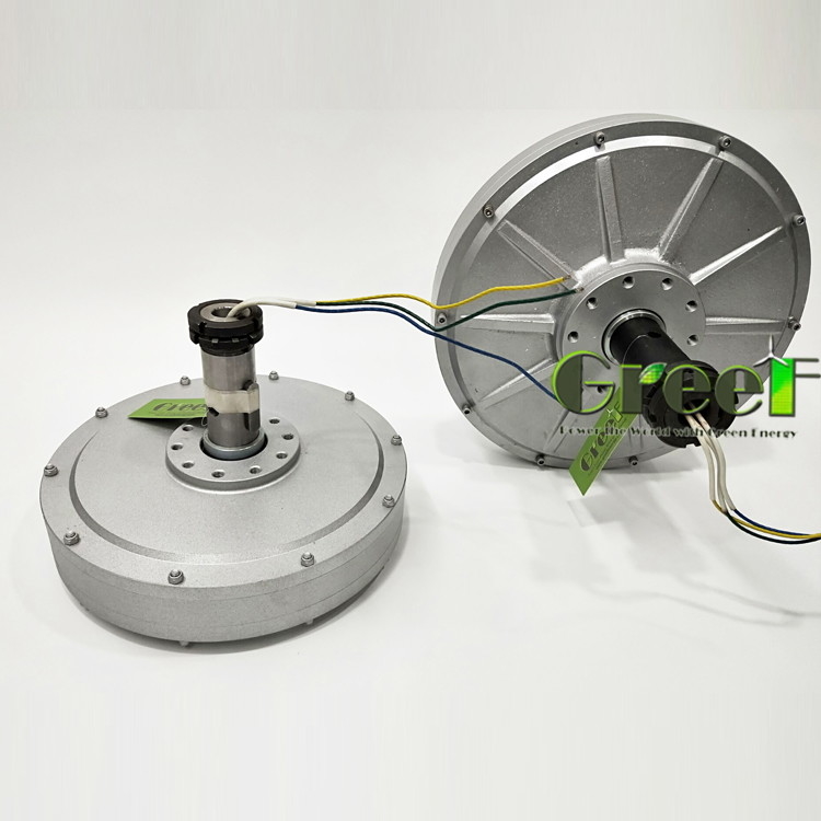 Gerador de ímãs permanentes verticais sem núcleo de disco de baixa rotação 500w-30kw