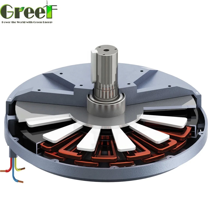 Tipo de gerador sem núcleo de fase 3 Torque de arranque baixo 16-20 polos