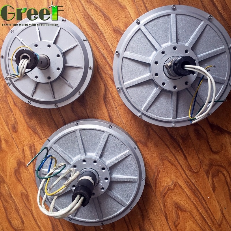 Gerador de ímã permanente sem núcleo de 3 fases 0.1kW-20kW Torque baixo
