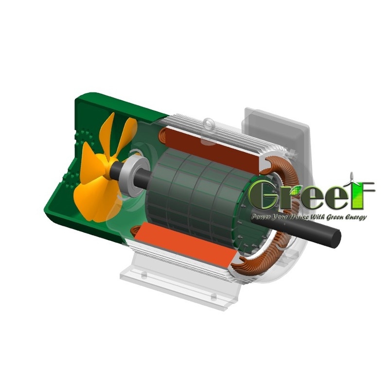 Gerador de ímãs permanentes de 10kW Voltagem nominal personalizada 20rpm-3000rpm Rotativo nominal Uso doméstico Para turbina eólica Turbina de água