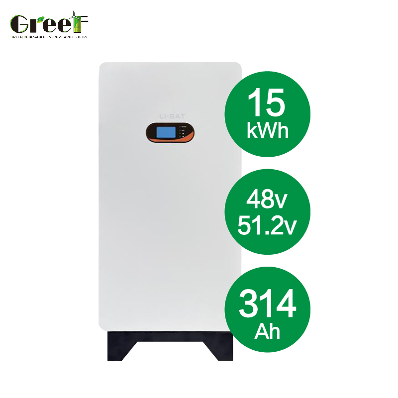 15kWh Pequeno uso doméstico comercial Armazenamento de energia Bateria de lítio de 48V Fonte de energia durável de longa duração para sistema solar Sistema de turbinas eólicas
