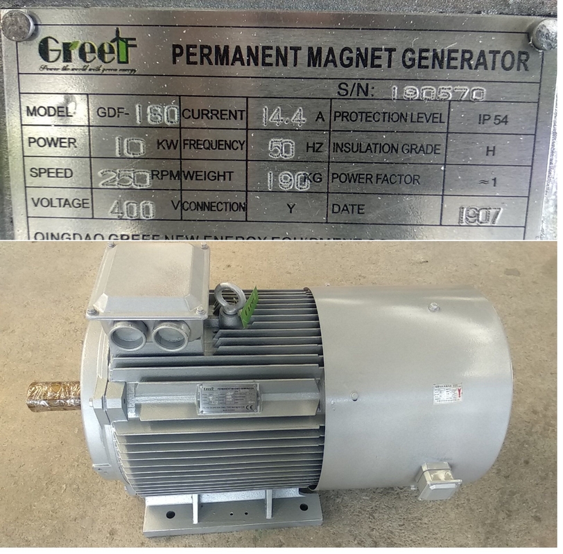 Gerador PM de BAIXA VELOCIDADE 3 Fases 220V 380V para Turbina Eólica 50KW 200KW