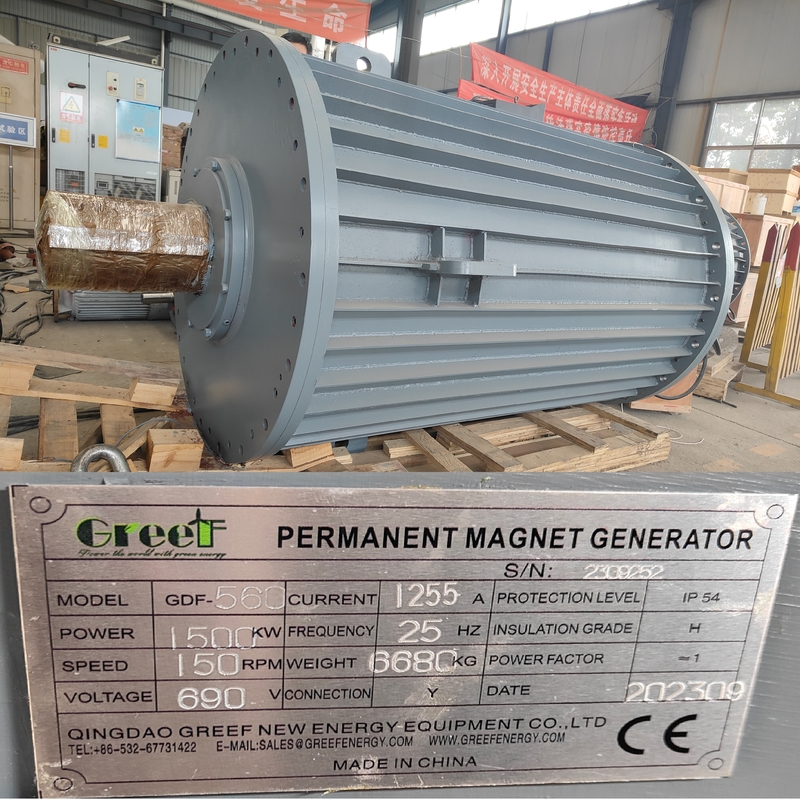 Gerador PM de BAIXA VELOCIDADE 3 Fases 220V 380V para Turbina Eólica 50KW 200KW