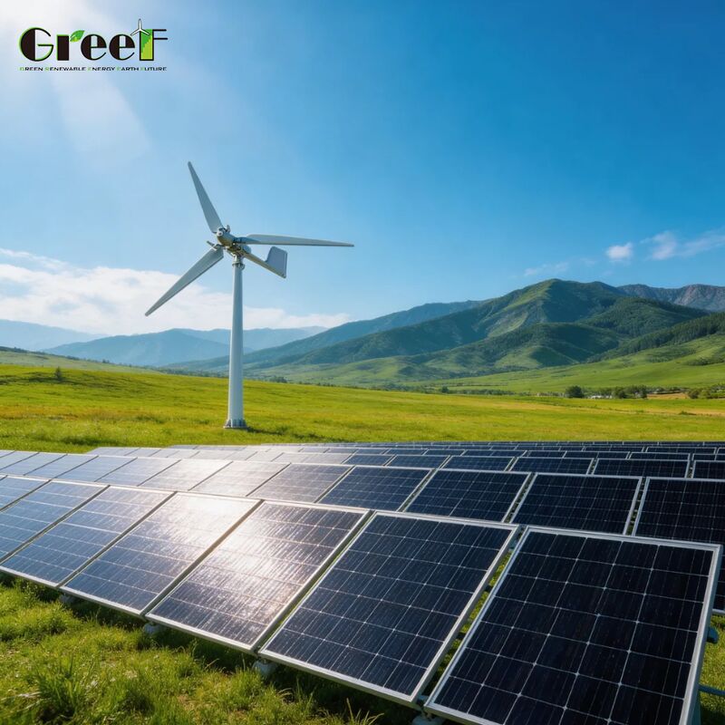 Sistema solar eólico híbrido de montagem em solo com proteção IP66 de medição líquida e bateria Lifepo4 para soluções energéticas de grande escala