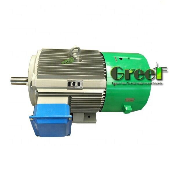 Gerador de ímãs permanentes de corrente alternada de 3 fases NdFeB de eixo horizontal para geração de energia industrial 500W-5000kW