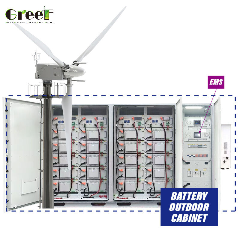 Sistema Híbrido Solar e Sistema Híbrido Solar Eólico com Capacidade de 100 a 3000kW, Bateria de Lítio LiFePO4 e Modo Híbrido para Uso Industrial