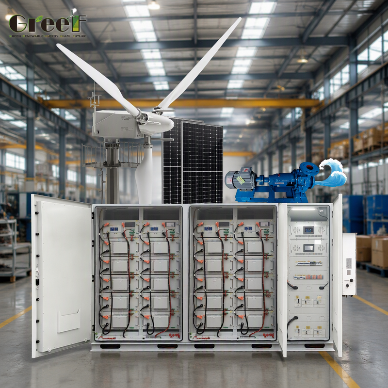 Sistema de energia solar híbrido de voltagem personalizada com bateria de lítio LiFePO4 e controlador de rastreamento de vento