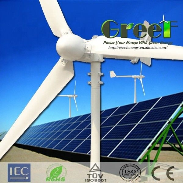 2KW On Grid Energy Gerador Eólico de Eixo Horizontal Completo Fabricado na China