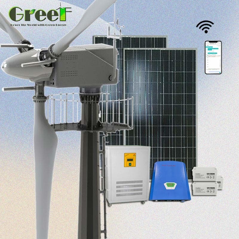 A instalação fácil 30KW da turbina eólica híbrida solar do inversor do laço da grade de controle do passo