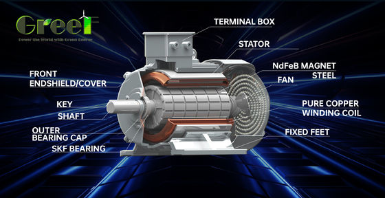 Gerador de ímãs permanentes de baixa rotação personalizado 5kw 10kw 50kw 200kw com 3 anos de garantia